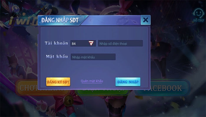 Mối số điện thoại sẽ tạo được 1 tài khoản trên cổng game Iwin