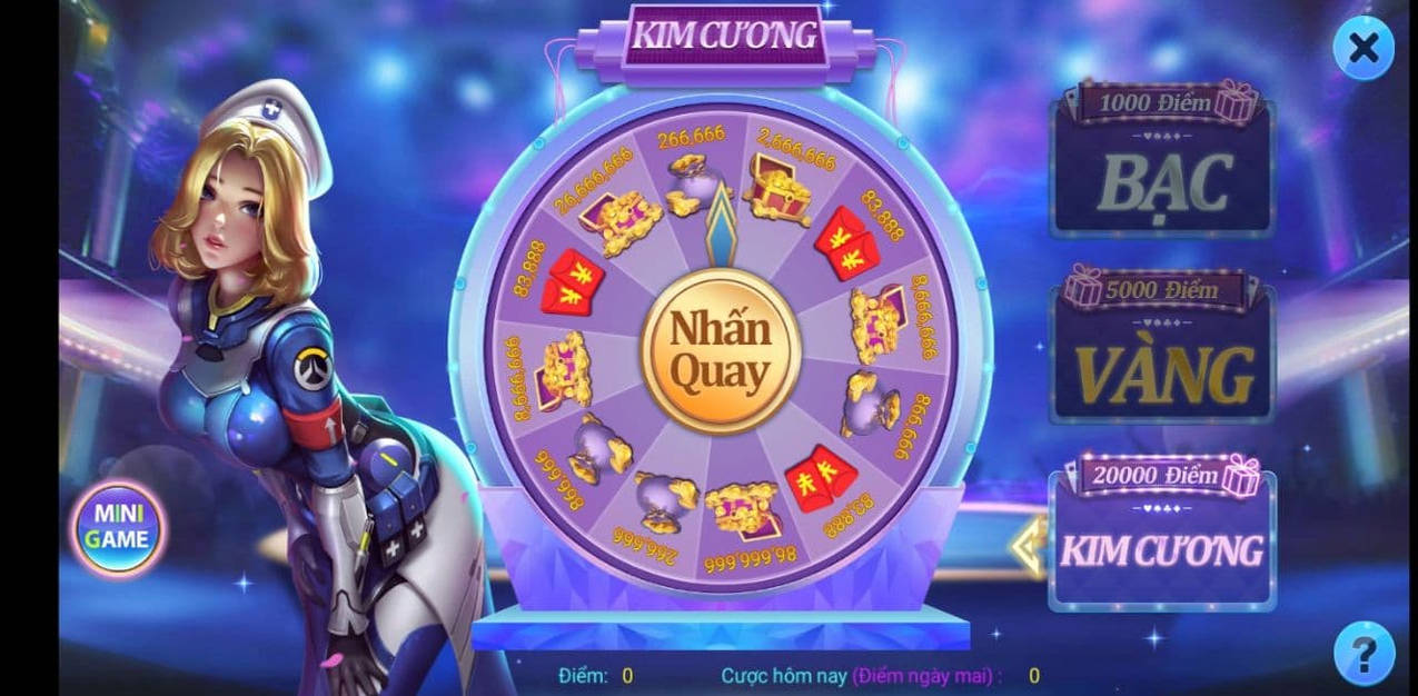 Khi tích đủ số điểm nhất định thì anh em đã có thể tham gia vòng quay may mắn.