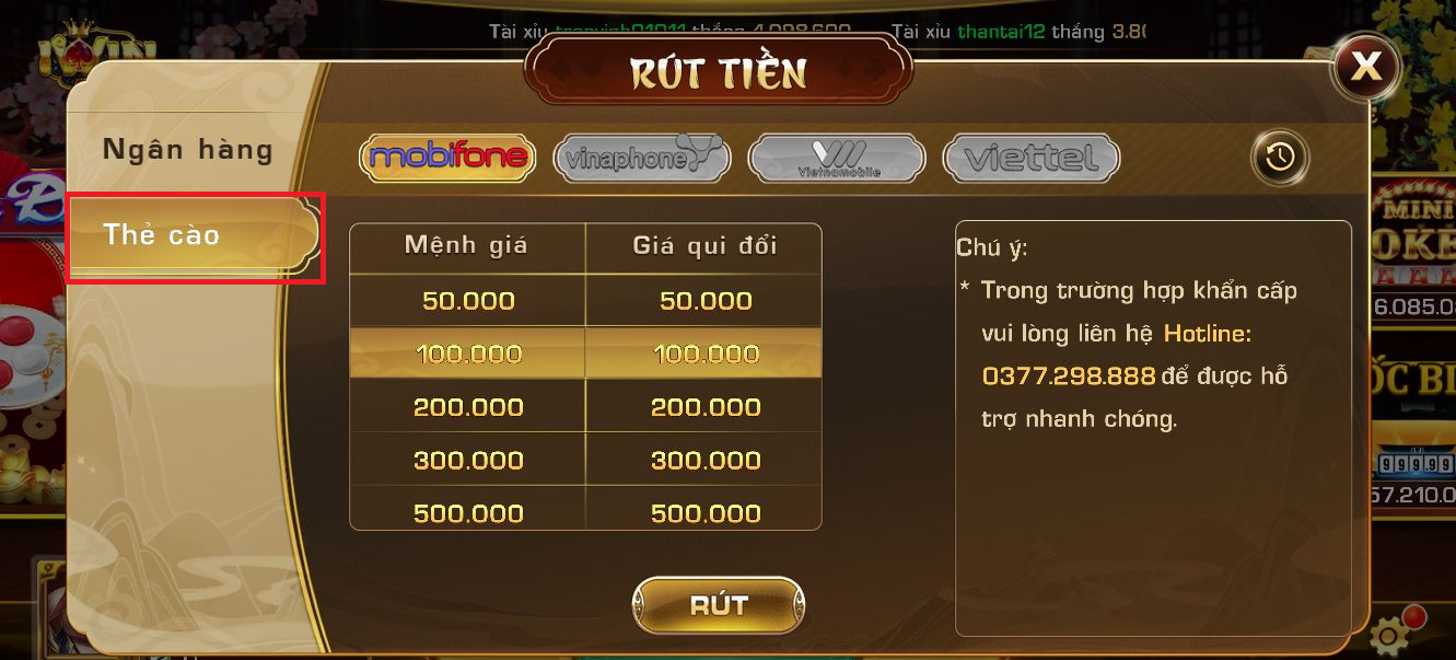 Iwin và cách rút tiền qua thẻ cào tiện lợi